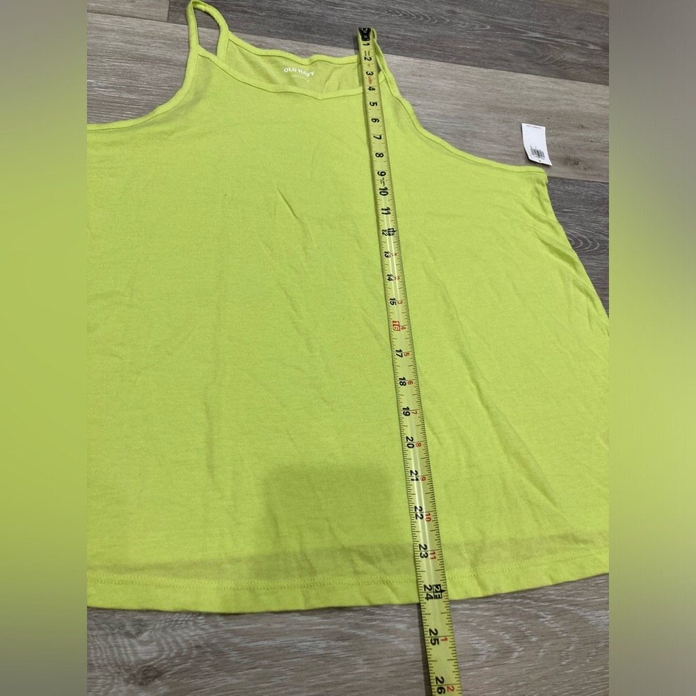 Old Navy Spaghetti Strap Shirt Bundle Lot- Cream and Neon Green Large Cotton - Picture 3 of 10